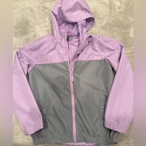 Eddie Bauer Youth Lone Peak 3-in-1 Jacket Purple and Gray w/ Hood Girls Size L